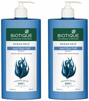 Biotique Ocean Kelp Anti Hairfall Shampoo | Intensive Hair Growth Therapy| Anti Hairfall Shampoo that Maintains Shine |100% Botanical Extracts | Suitable for All Hair Types |650ml (Pack of 2)