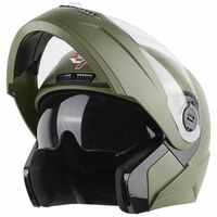 Steelbird SBA-7 7Wings ISI Certified Flip-Up Helmet for Men and Women - Green