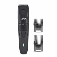 Vega Trimmer Men Beard with 90 Mins Runtime, Stainless Steel Blades & 40 Length Settings, 2 Comb Attachment, Trimmers for Man, USB Type C, Charging Indicator, Travel Lock, Black, (Power Lite, VHTH-38)