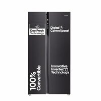 Candy Smart Choice 602 L Frost Free Side by Side Refrigerator with 100% Convertible Technology, Digital Control Panel and Magic Convertible Cooling 2-door (GE Black, CSS6600KS)