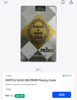 18+ WHITE & GOLD 555 PRIME Playing Cards on Swiggy Instamart: 