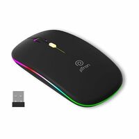 pTron Flick M1 Slim Wireless Mouse | Dual Mode | LED | Silent | Type-C Rechargeable (Black)