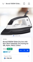 Borosil 1000W Glider Dry Iron (regular price 689)