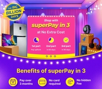 Super Money - Shop on Flipkart & Pay in 3 parts - No Additional Fees & No Card Required