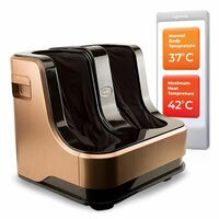 Lifelong Calf, Foot and Leg Massager Machine for Home - Pain Relief Massage for Legs - Heat + 4 Vibration Motors - Rolling, Kneading, and Shiatsu - Improve Blood Circulation, Dark Brown, 80W (LLM99)