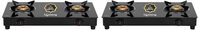 Lifelong LLGS912 Automatic Ignition 2 Burner Gas Stove with 6mm Toughened Glass Top, Automatic Ignition (Doorstep Service, 1 Year Warranty, Black) - Auto Ignition (Pack of 2)