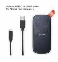 Swiggy - SanDisk SDSSDE30-1T00-G26 1TB Portable SSD, 800MB,Type-C to Type-A Cable (Black)