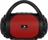 ZEBRONICS Zeb-County Wireless Bluetooth Portable Speaker with Supporting Carry Handle, USB, SD Card, AUX, FM & Call Function. (Black+Red)