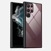 TPU Ultra Hybrid Camera Protection Back Cover Case For Samsung Galaxy S22 Ultra 5G - (Sides Black|Back Clear)