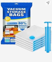 5pcs Vacuum Storage Bags with Hand Pump – Space Saver for Clothes & Bedding Vacuum Cleaner Bag on Flipkart