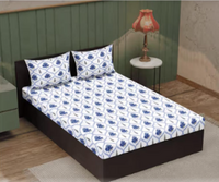 Capsicum Cotton Glaze King Size Double Bedsheet with 2 Pillow Covers