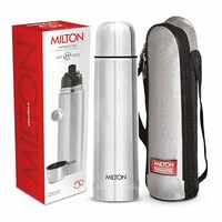 Milton Flip Lid 1000 Thermosteel Water Bottle 1 LTR, 24 Hr Hot and Cold I Leak Proof Lid,