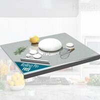 Herrlich Homes 304 Stainless Steel Chopping Board with Lip for Kitchen | Free Rollin Pin |