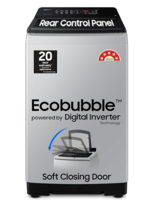 Samsung 8 kg, 5 star, Eco Bubble Tech, Digital Inverter Motor, Soft Closing Door, Fully-Automatic Top Load Washing Machine (WA80BG4441BGTL, Light Gray)