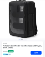 Lowest!  Mokobara Solid The Em Travel Backpack (45L Crypto, Black, Unisex) on Swiggy Instamart:
Available in Gurgaon check yours 