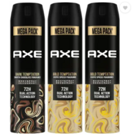 AXE Gold and Dark Temptation Deodorant Spray - For Men  (645 ml, Pack of 3)