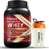 Fit Super Pro Whey Protein with Shaker | 36g Protein per 100g Serving Whey Protein 907gms