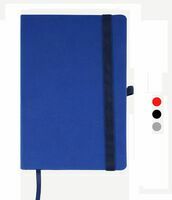 Doodle Premium Executive Diary with elastic Slider and Pen Loop| A5 | Hard Bound| Undated New Year Diary | 192 Ruled Pages |80 GSM | Natural Shade Paper with Back Pocket | PU (Faux Leather) Cover| (Apex Blue)