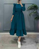 Women Fit and Flare Blue Dress on Flipkart