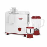 Maharaja Whiteline Gala Happiness Juicer Mixer Grinder With 2 Jars | Long Lasting Performance With 450 Watts| Food Grade Safe | High Grade Mesh For Efficient Juicing | 2 Year Warranty (White)