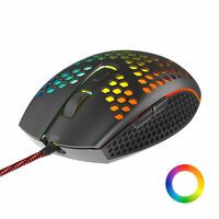 Ambrane Honeycomb Design Wired Gaming Mouse with 6 Programmable Buttons, 4-Speed Customizable 3600 DPI