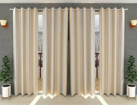 Loof Klapper 214 cm (7 ft) Polyester Semi Transparent Door Curtain (Pack Of 4)  (Plain, Cream)