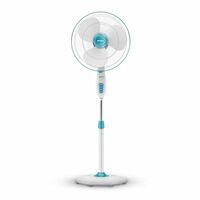 Havells Gatik Pro 400mm Pedestal Fan| 120 Ribs Guard for Safety| Smooth Oscillation| Heavy Base| Blue