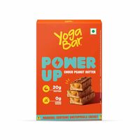 Yogabar Power Up 20g Protein Bar (5 Bars, Choco Peanut Butter, No Added Sugar) | Least Net Carbs | Zero Added Sugar Protein Bars | High Protein Blend - Whey Protein Concentrate, Isolate, Peanuts & Soy | Healthy Protein