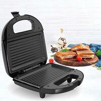 Glen Electric Sandwich Maker Grill and Toast with Non Stick Coating Plates, 750W Black (3024BGRILL) 2 Years Warranty