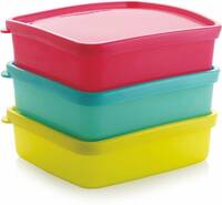 MASTER COOK Polypropylene Fridge Container  - 400 ml  (Pack of 3, Multicolor)