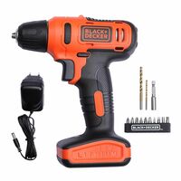 BLACK+DECKER LD12SP 12V 10mm Li-ion Cordless Drill Machine Driver, ORANGE & BLACK