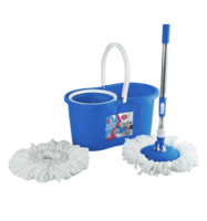 Cello Microfiber Kleeno Compacto Spin Mop with 2 Refill (Blue)