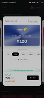 Cred Flipkart Gift card worth ₹100 at ₹70 off using 5000 coins