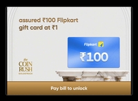 CRED : Pay credit card bill payment above  ₹100 and get ₹100 flipkart gift card @₹1 [user specific]