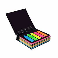 Amazon Brand - Solimo Sticky Notes Pad, Pocket-Size, Wirobound (2 x 3 Notes and Flags, 5 Colours)