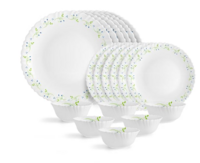 Cello Opalware Dazzle Tropical Lagoon Dinner Set - 18 Pcs, Serving for 6 | Lightweight, Chip Resistant