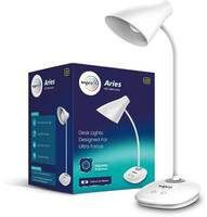Wipro Aries 6W Rechargeable LED with 3 grade dimming|Touch control|Upto 5 Hrs backup Table Lamp (36.3 cm, White)