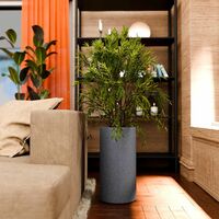 YUCCABE ITALIA FOXB CILIN Pots for Plants Highly Durable Polymers Lightweight Indoor Outdoor Plant Pots (Grey, 24 Inch)