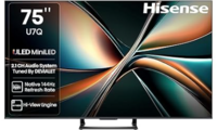 Hisense 189 cm (75 inches) U7Q Series 4K Ultra HD Smart QLED Mini LED TV 75U7Q (Black)