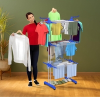 Amazon Brand - Umi Maxdry Cloth Drying Stand | 3-Tier Double-Sided Foldable Laundry Rack | Heavy-Duty, Large Capacity, Rust-Resistant for Indoor & Outdoor Use