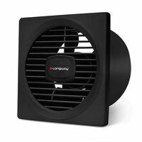 LONGWAY Gusto 6 Inch 150 mm Energy Efficient Exhaust Fan | High Speed Powerful Motor | Noiseless Operation & Easy to Clean | Suitable for Bathroom, Kitchen, Office | 2 Years Warranty (Black)