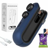 Seznik Sealing Machine for Food Packets - Portable Handheld Sealing, Snacks, Chips, Fresh Storage - Mini Sealing Machine, 1 YEAR Warranty (Dark Blue)