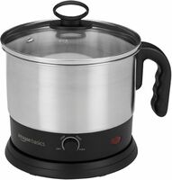 amazon basics Electric Multipurpose Kettle | for boiling Water, Eggs | Making Tea, Coffee| Stainless Steel