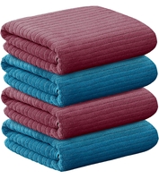 Story@Home Microfiber Hand Towel, Gym Workout Super Soft, Absorbent, Lightweight, Ultra Quick-Drying, Soft And Durable Travel Use 400Gsm- 60Cm X 40Cm-Combo, Pink Blue