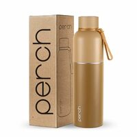 Perch Zenith ISI Certified Hot and Cold Steel Water Bottle 1 LTR, Vacuum Insulated Flask for Adults | BPA-Free, Leakproof | Easy to Carry Bottle for Office, School, Gym (Amber Brown)