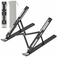 Tizum Ergonomic Laptop Stand | 7 Angles, Foldable, Aluminum, 15.6" Support (Black) At Just Rs329