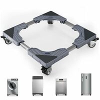 BUILDSKILL 200Kg Washing Machine Stand Adjustable | SS Tubes | 360° Rotating Double Wheels with Lock