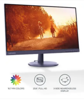 Lenovo 60.45 cm (24 inch) Full HD VA Panel 3-Side Near Edgeless with TUV Eye Care Monitor (D24-20/D24-40)  (Response Time: 4 ms, 75 Hz Refresh Rate)