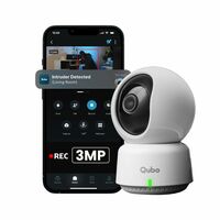 Qubo Smart 360° 3MP [2K] Wi-Fi Security Camera by Hero Group | Indoor CCTV Cam for Home | AI Person Detection | Auto-Alarm | App Alerts | NightPulse Vision | SD&Cloud Storage | Made in India