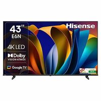 [LOWEST] Hisense 108 cm (43 inches) E6N Series 4K Ultra HD Smart LED Google TV 43E6N (Black)